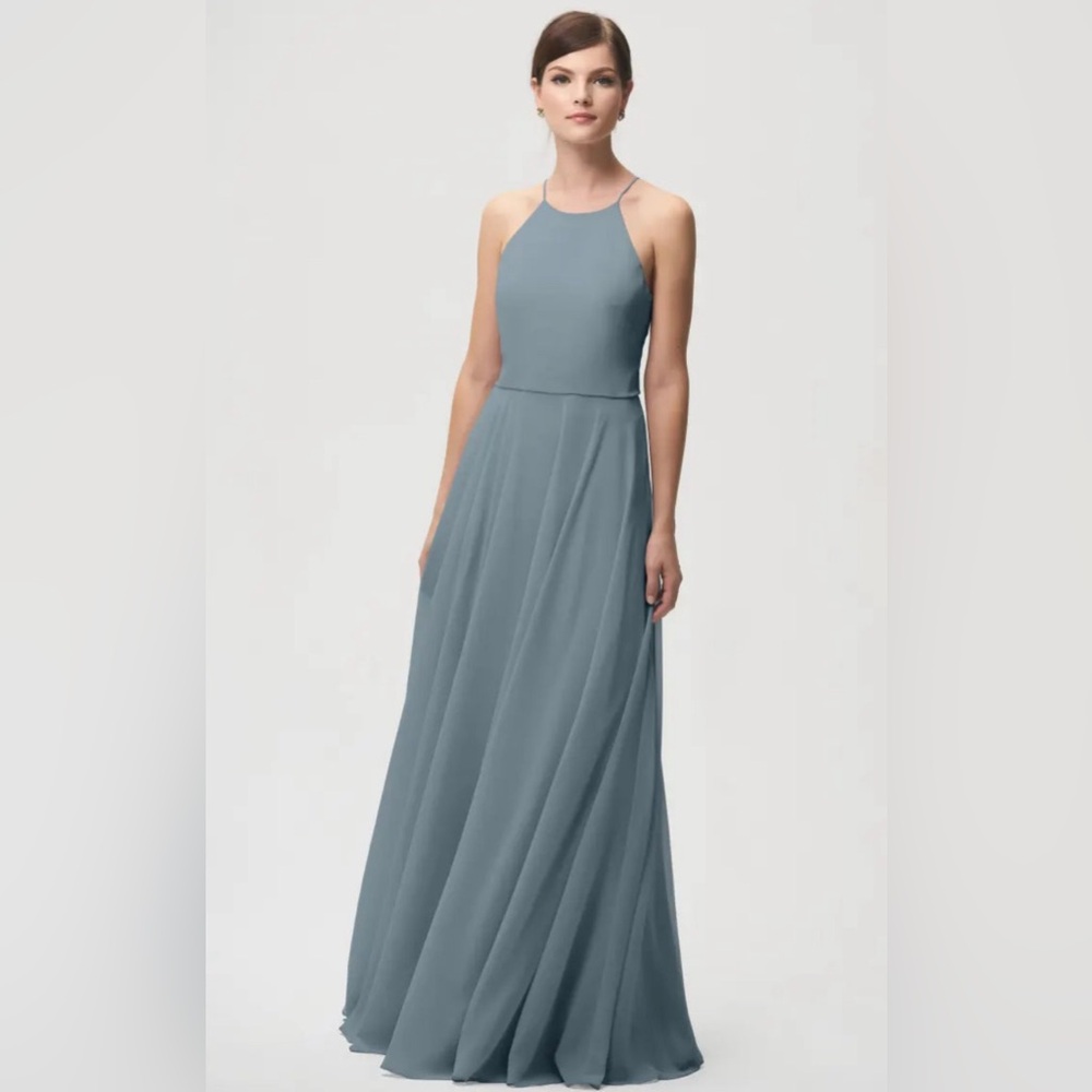 NEW - JENNY YOO - LUCA HALTER DRESS - MAYAN BLUE - SIZE 12
